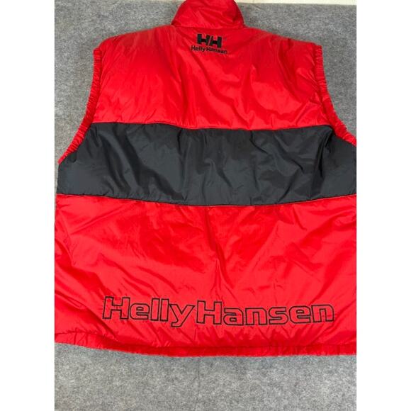 Vintage Helly Hansen Insulated Down Puffer Vest Mens XXL Red Black Zip Outdoor - Picture 2 of 6